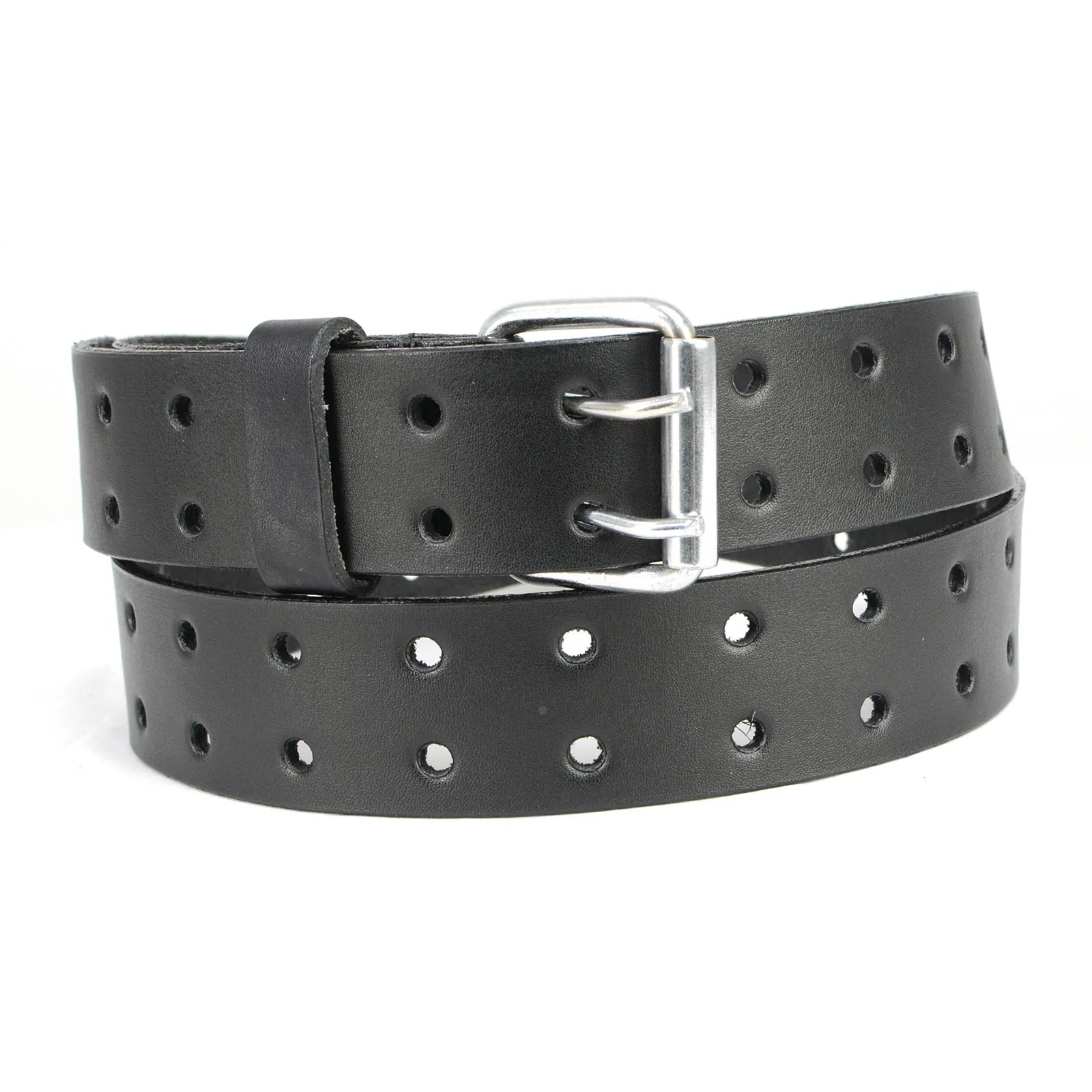 Milwaukee Leather MP7121 Men's Double Prong - Black Genuine Leather