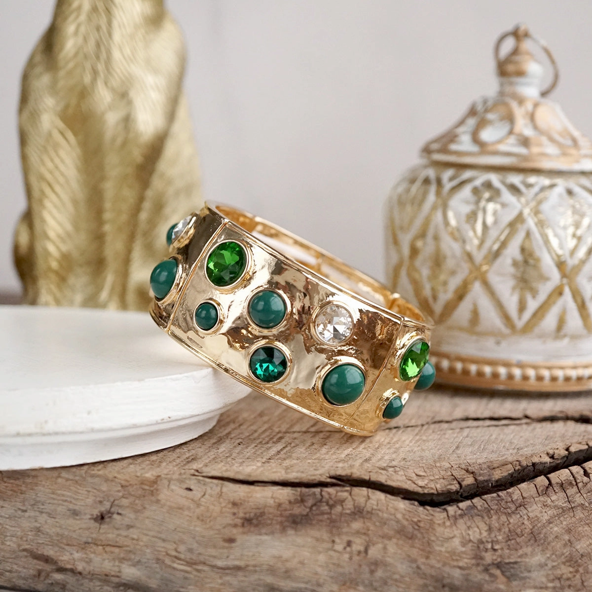 Starlit Shimmer ?C Crystal Cab Stretchy Bangle Good Luck Charm