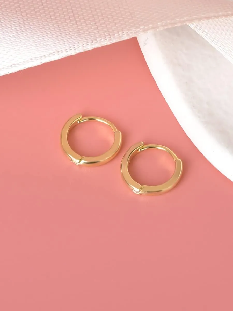 Mini Tiny Huggie Hoop Earrings Top Upper Ear Cartilage Forward Helix Cuff Plain Simple 925 Sterling Silver Gold 9mm 8mm 7mm 6mm 5mm Hoop Earrings