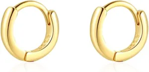 Mini Tiny Huggie Hoop Earrings Top Upper Ear Cartilage Forward Helix Cuff Plain Simple 925 Sterling Silver Gold 9mm 8mm 7mm 6mm 5mm Hoop Earrings