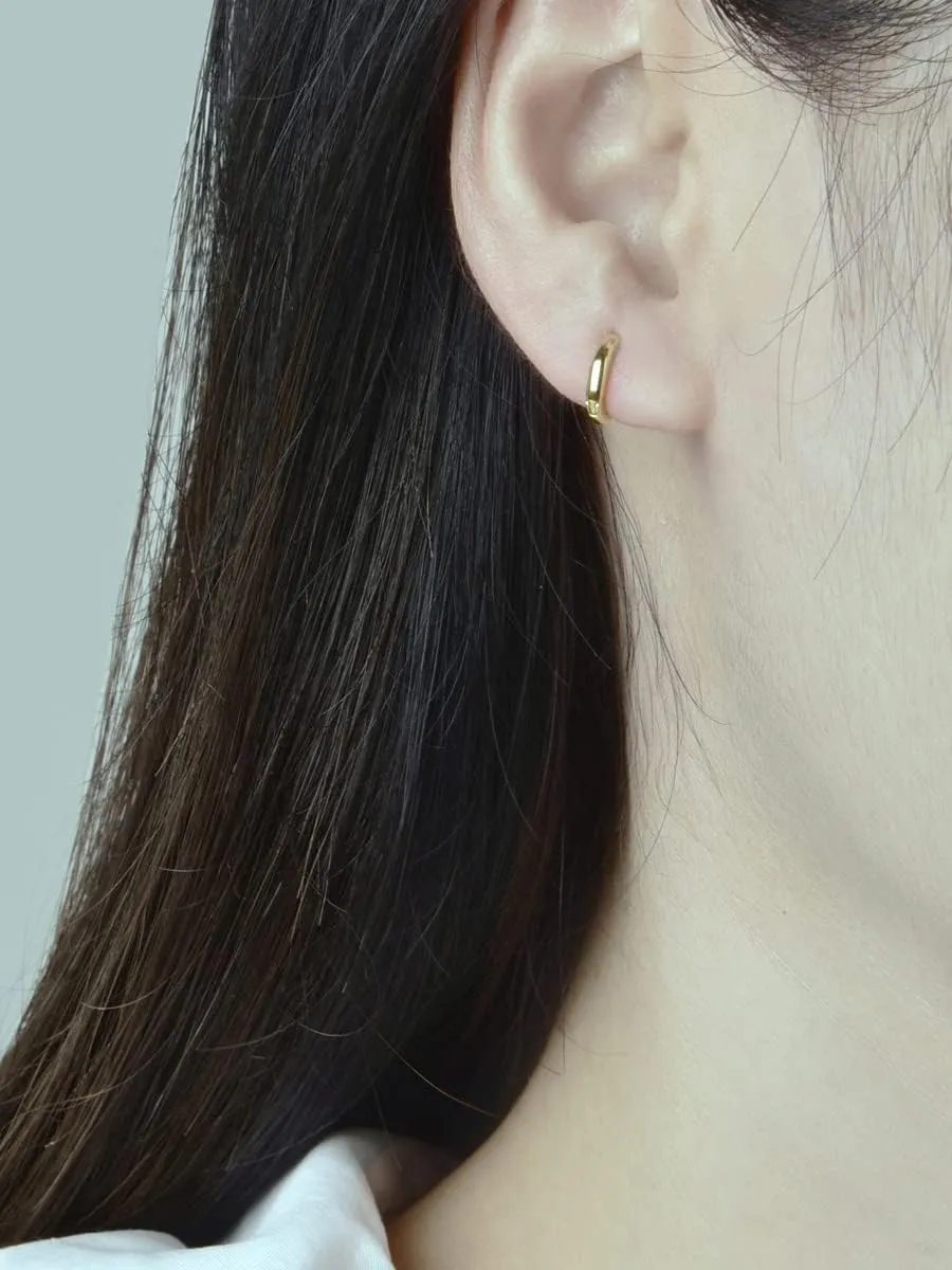 Mini Tiny Huggie Hoop Earrings Top Upper Ear Cartilage Forward Helix Cuff Plain Simple 925 Sterling Silver Gold 9mm 8mm 7mm 6mm 5mm Hoop Earrings