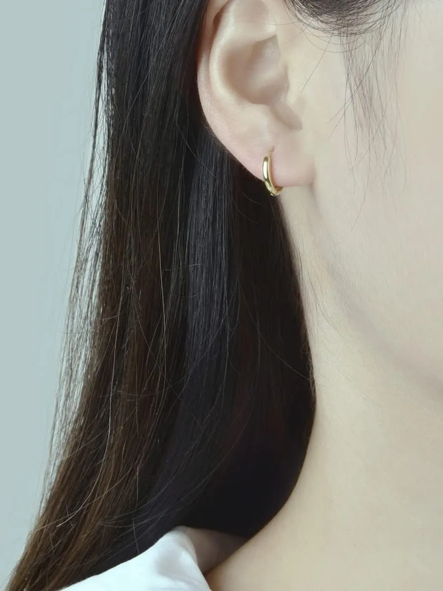 Mini Tiny Huggie Hoop Earrings Top Upper Ear Cartilage Forward Helix Cuff Plain Simple 925 Sterling Silver Gold 9mm 8mm 7mm 6mm 5mm Hoop Earrings