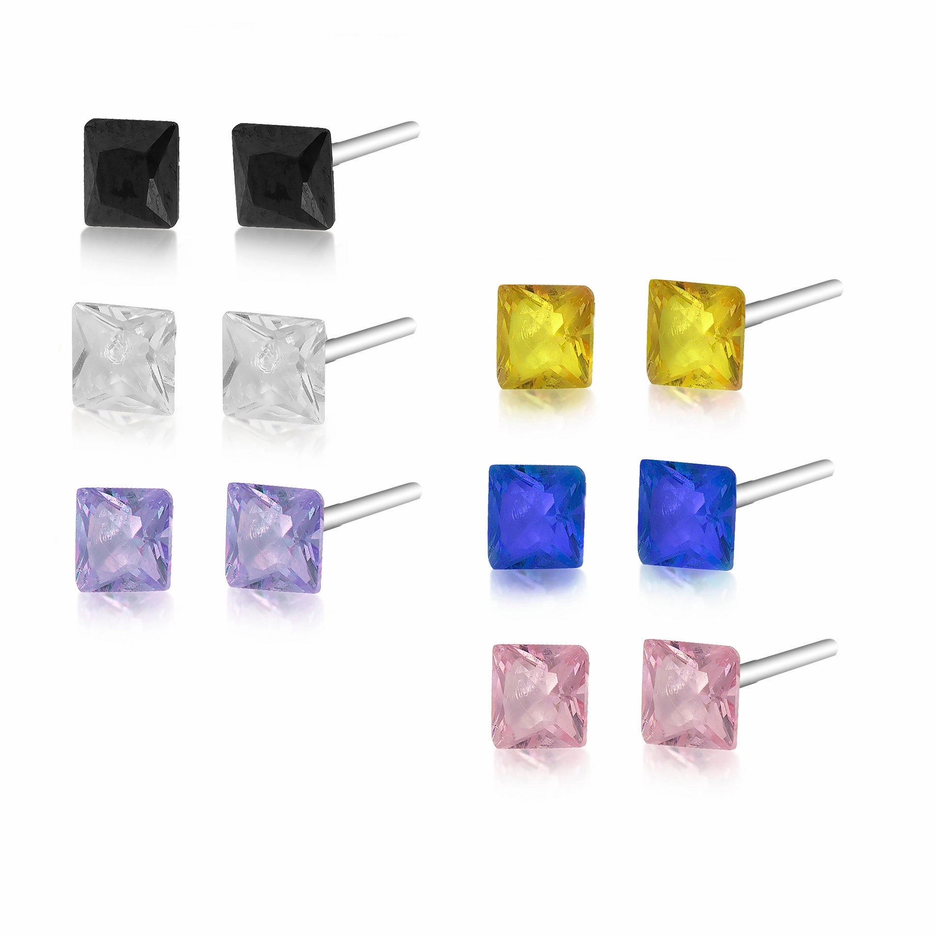 Sturdy Adornment Aubrey Lee Multi-Colored Cubic Zirconia Stud Earring Gift Sets