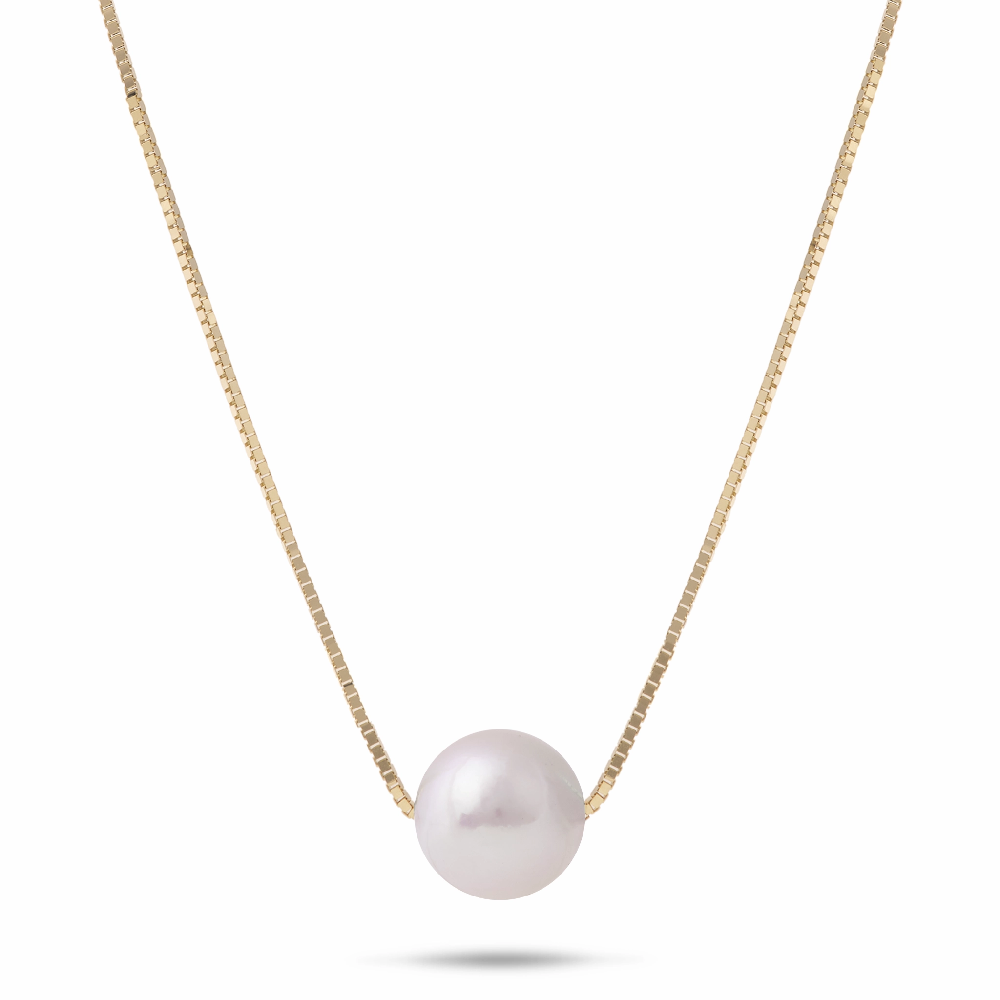 Refined Style 16-18" Adjustable Akoya White Pearl Necklace in Gold - 8.5-9mm