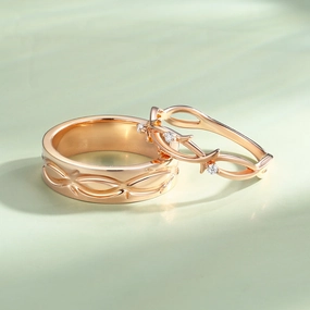 Minimalism Twig Moissanite Couple Ring Set 2pcs - Vein Birthday Surprise