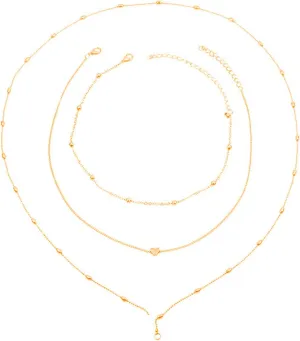 Minimalist Design Necklace Multi-Layered Dreat Charming Idea Trendy Women's Necklaces (Gold, One Size)