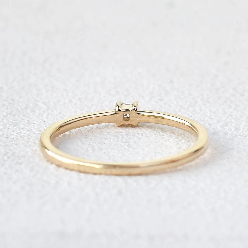 Minimalist Diamond Solitaire Petite Ring