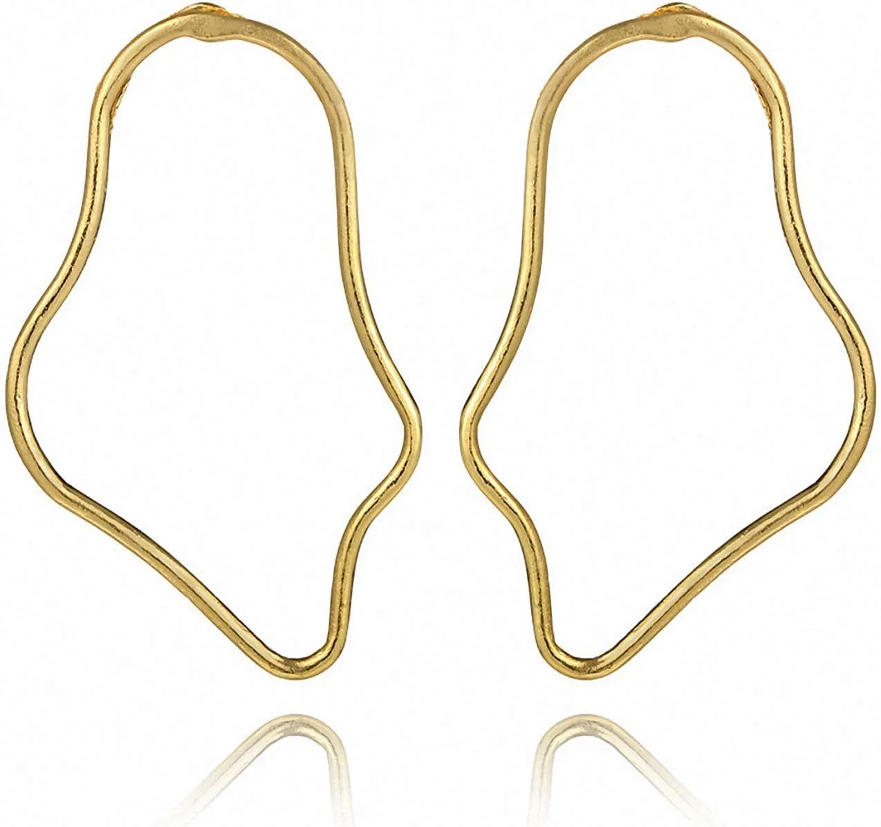 Minimalist Metal Geometric Irregular Earring Women Big Hollow Statement Earrings
