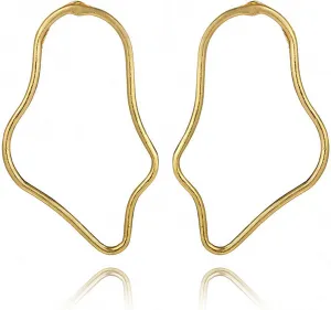 Minimalist Metal Geometric Irregular Earring Women Big Hollow Statement Earrings