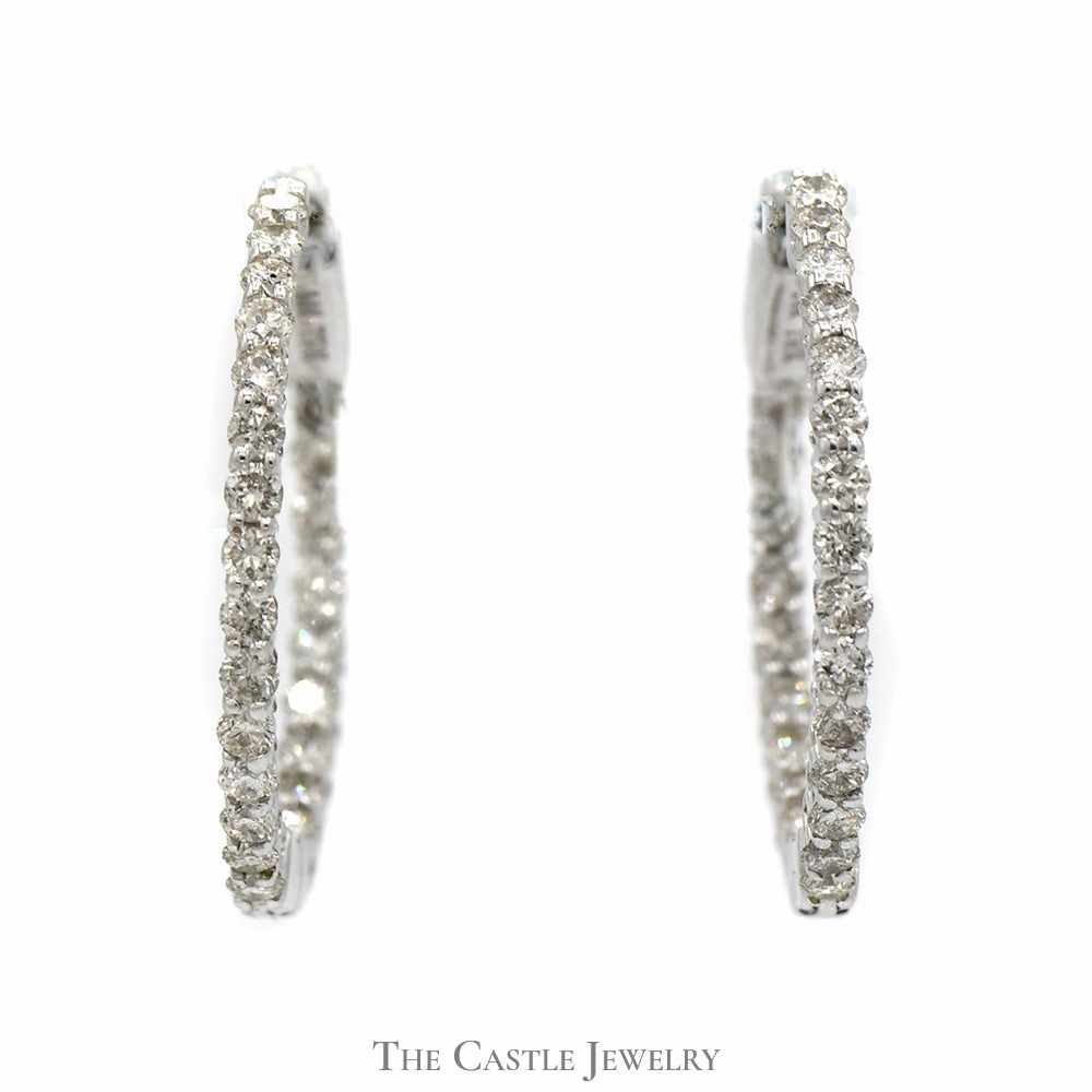Premium Selection 1cttw Inside Out Hollywood Hoop Earrings in 14k White Gold