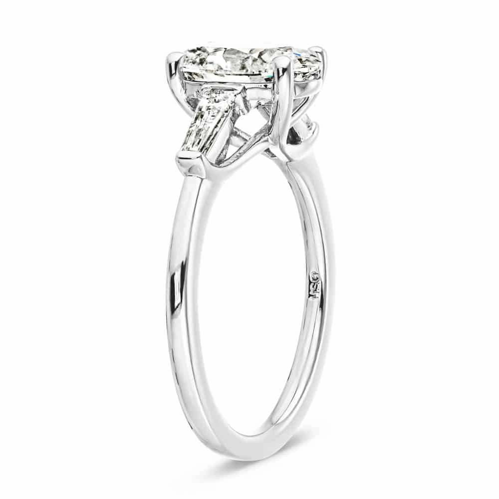 Stylish charm Brilliant Art Carma Lab Grown Diamond Tapered Baguette Sides Three Stone Engagement Ring