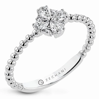 Custom Symbol ZR2326 Right Hand Ring in 14k Gold with Diamonds