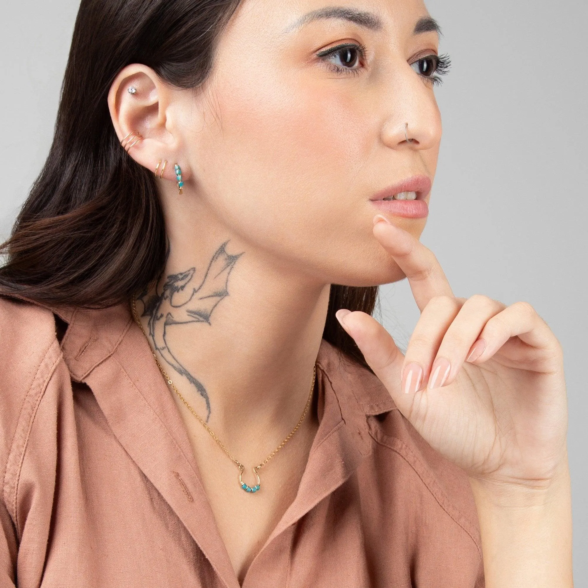 Moab Western Beaded Earrings in 14k Gold Filled