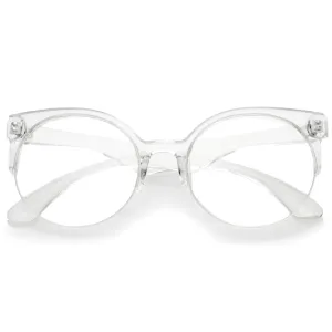 Modern Translucent Half Frame Clear Lens Glasses A963