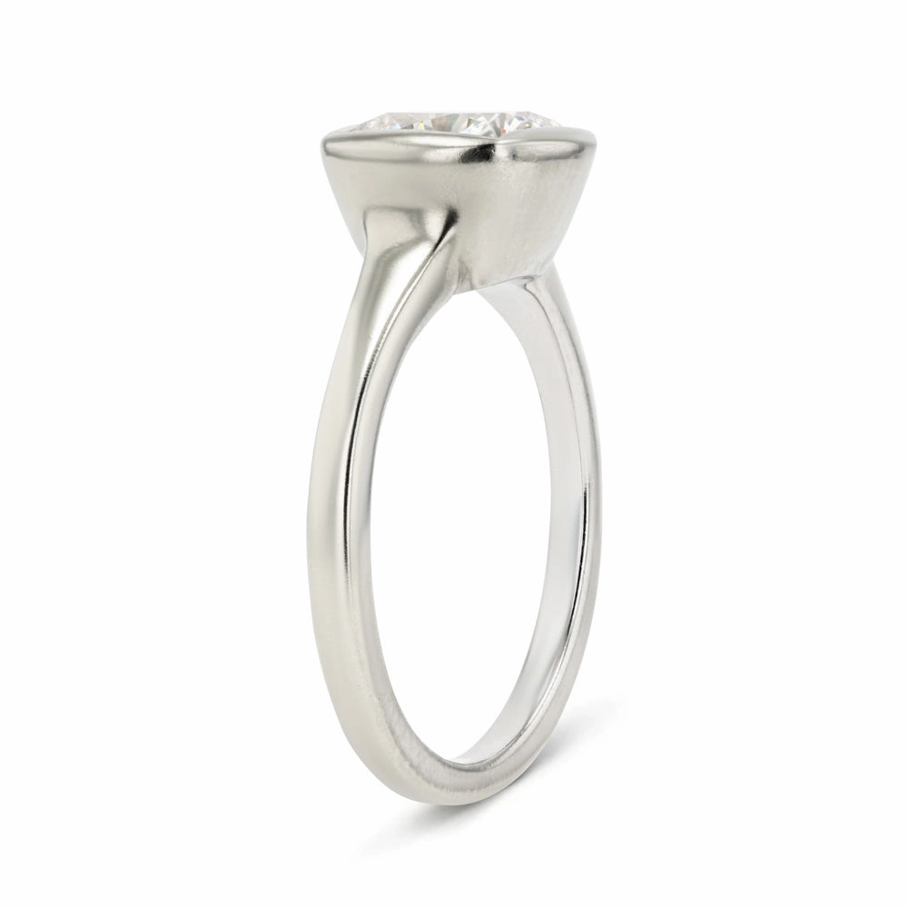 Value Design Exclusive access Brielle Cushion Lab Grown Diamond Satin Finish Bezel Set Artisan Solitaire Engagement Ring