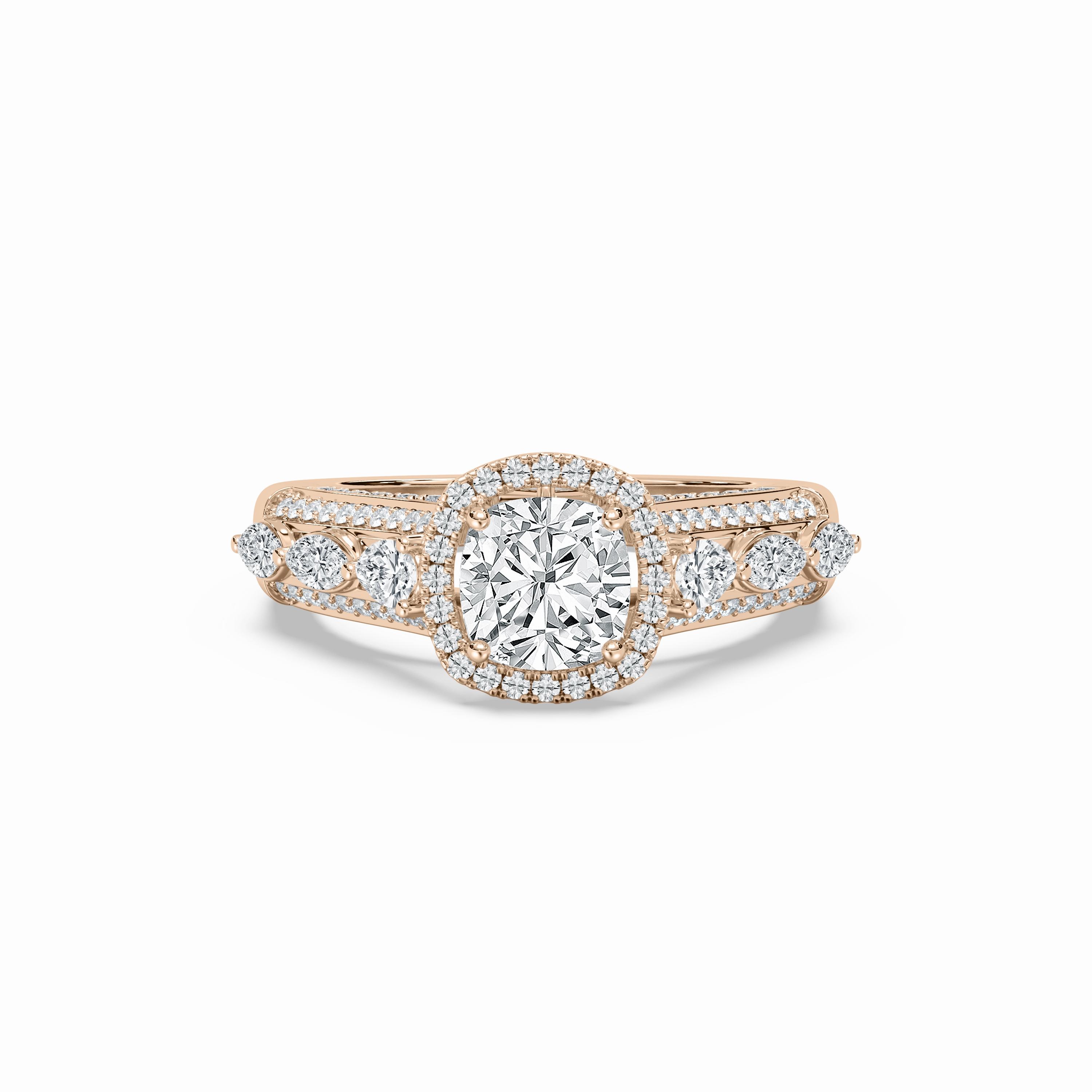 Fable 2 3?? ctw Cushion Lab Grown Diamond Ornate Halo Engagement Ring Contemporary Mark Minimalist Gift