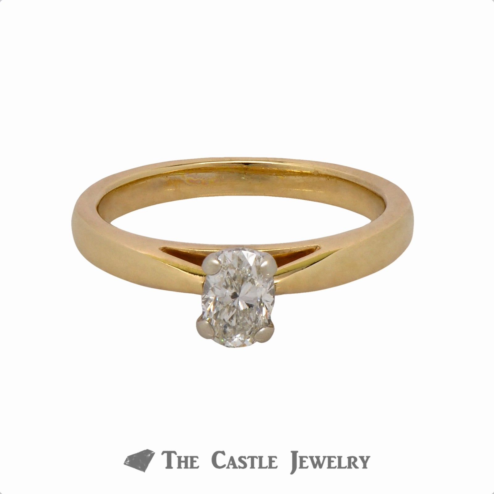 Oval Cut .48ct Diamond Solitaire Engagement Ring in 14k Yellow Gold Meaningful Accessory