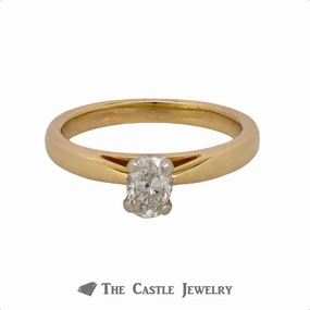 Oval Cut .48ct Diamond Solitaire Engagement Ring in 14k Yellow Gold Meaningful Accessory