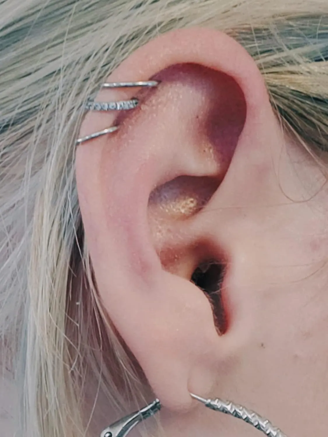 MODRSA Gold Cartilage Earring Silver Cartilage Piercing Jewelry 16g Helix Piercing Jewelry Cartilage Hoop Earring Helix Earrings Silver Cartilage Earring Stud 16 Gauge Cartilage Earrings for Women