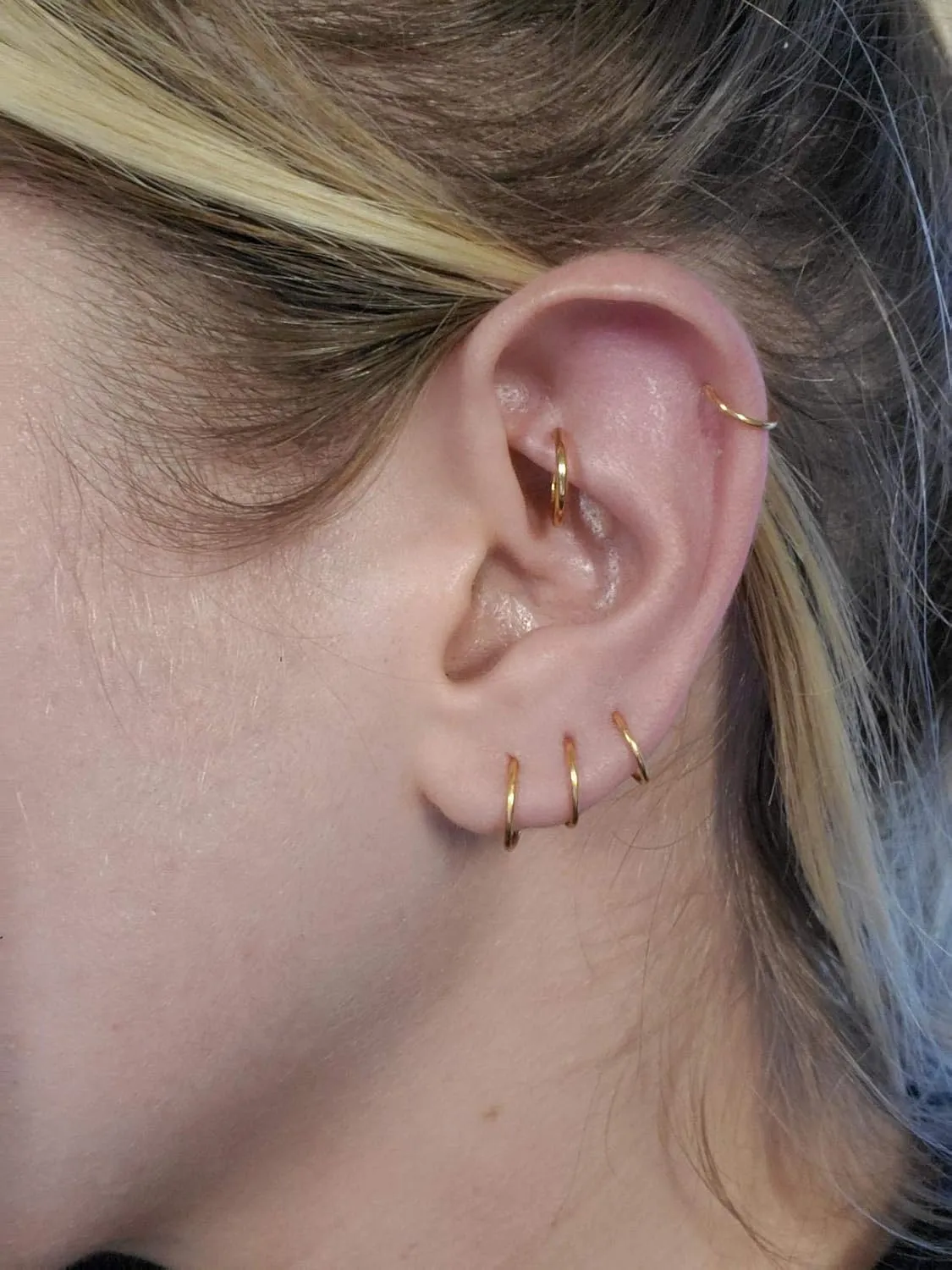 MODRSA Gold Cartilage Earring Silver Cartilage Piercing Jewelry 16g Helix Piercing Jewelry Cartilage Hoop Earring Helix Earrings Silver Cartilage Earring Stud 16 Gauge Cartilage Earrings for Women