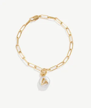 Molten Pearl Initial Charm Bracelet