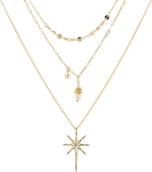 Mother Son Necklace Set for 2 Pendant Faceted Female Three- Gift Necklace Multi-layer Necklaces Pendants Pendant