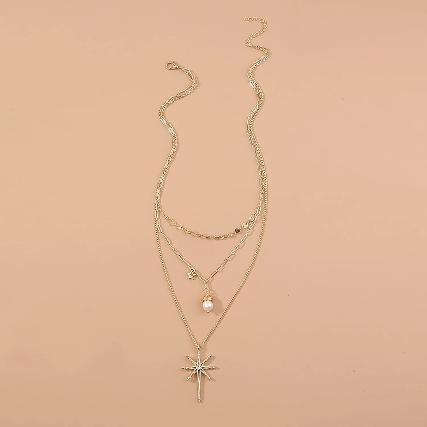 Mother Son Necklace Set for 2 Pendant Faceted Female Three- Gift Necklace Multi-layer Necklaces Pendants Pendant
