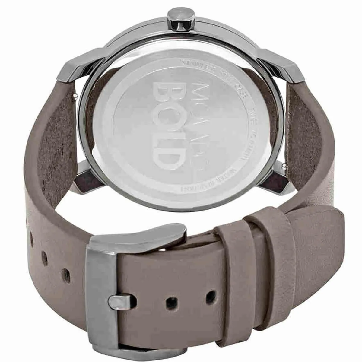 Movado Men's Quartz Watch - Bold Grey Analog Dial Leather Strap | 3600490