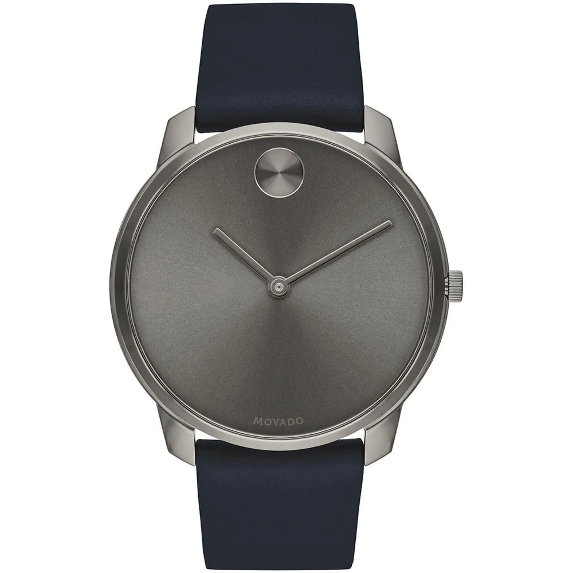 Movado Men's Watch - Bold Quartz Grey Dial Blue Genuine Leather Strap | 3600586