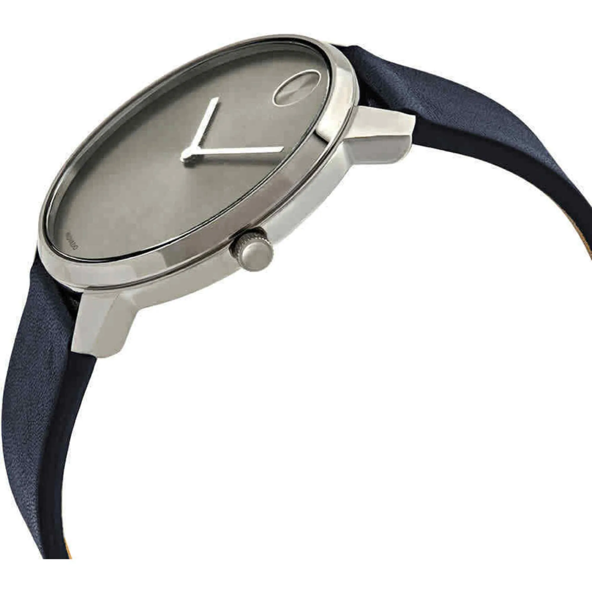 Movado Men's Watch - Bold Quartz Grey Dial Blue Genuine Leather Strap | 3600586