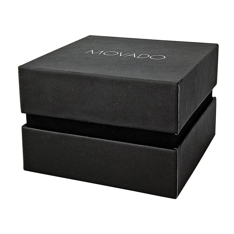 Movado Museum Black Dial Black Leather Ladies Watch 606877 0606877