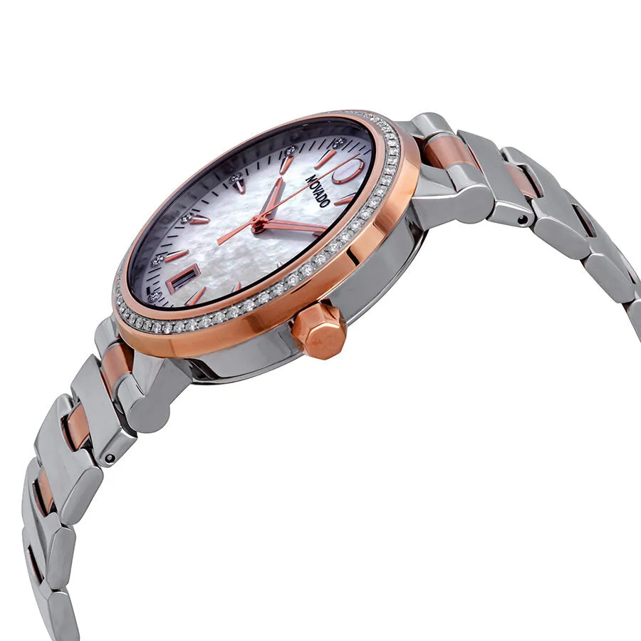 Movado Vizio Mother of Pearl Diamond Dial Ladies Watch 0607118