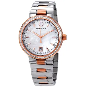 Movado Vizio Mother of Pearl Diamond Dial Ladies Watch 0607118
