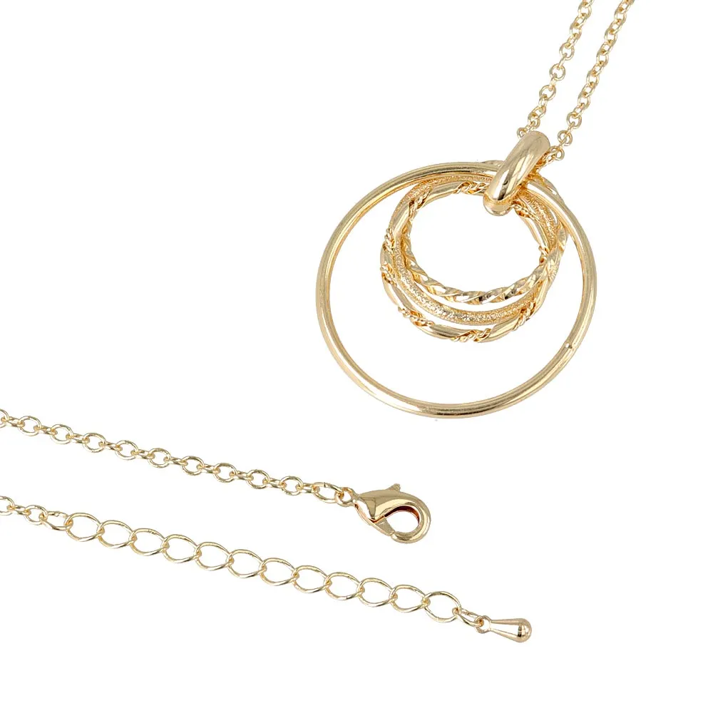 Multi Circle Long Necklace
