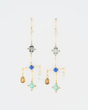 multi-stone chandelier earrings