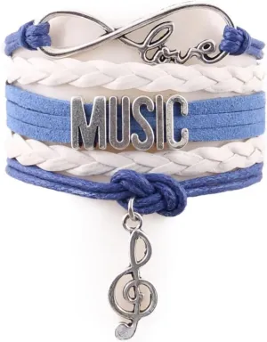 Music Bracelet Stacks Charm Leather Wrap Bracelets Bangles for Women Men Jewelry