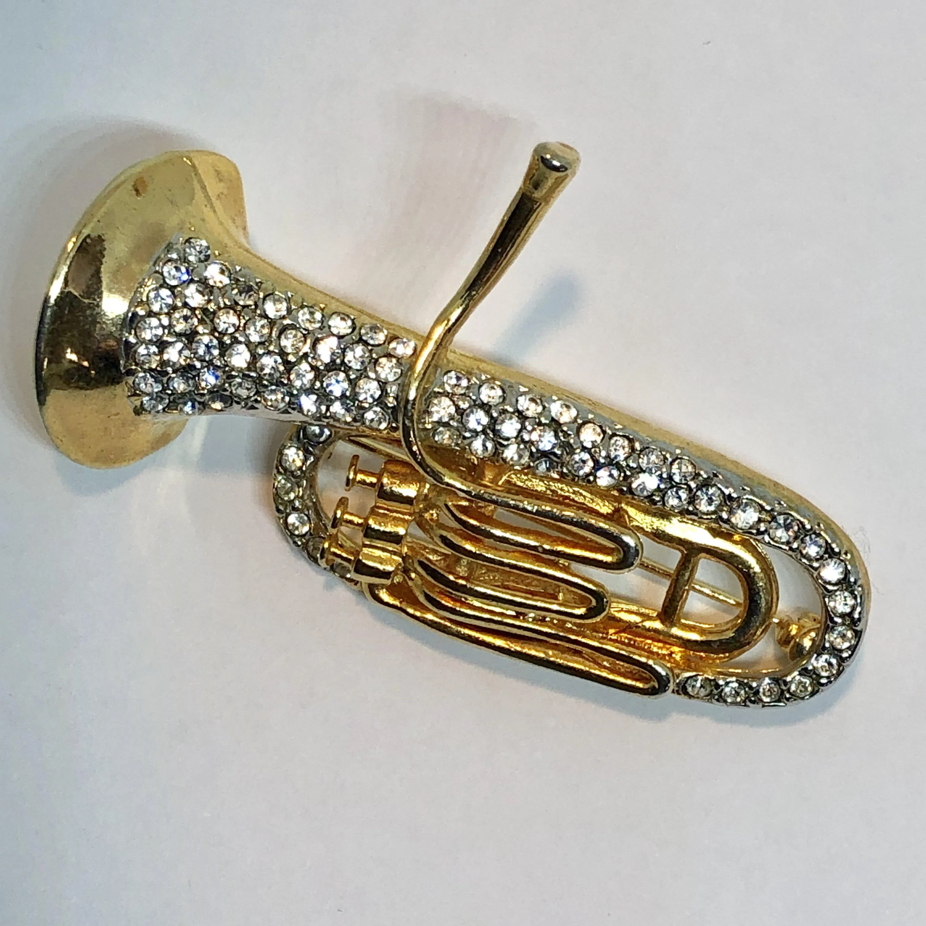 Musical Tuba Diamante Brooch