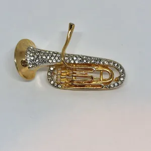 Musical Tuba Diamante Brooch