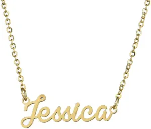 Name Necklace Personalized,Name Necklace Cursive Font Made with Name Pendant 16" Adjustable Chain