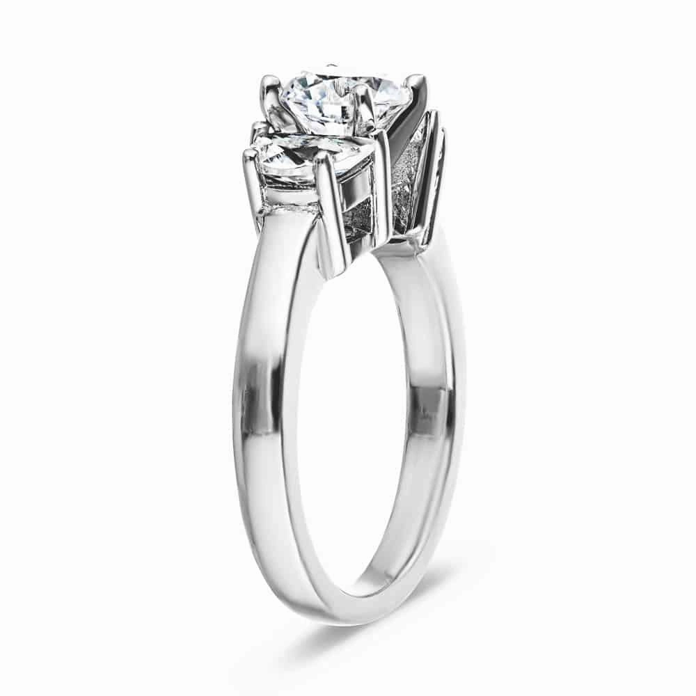 Sturdy Accessory Naomi Round Lab Grown Diamond and Half Moon Three Stone Engagement Ring