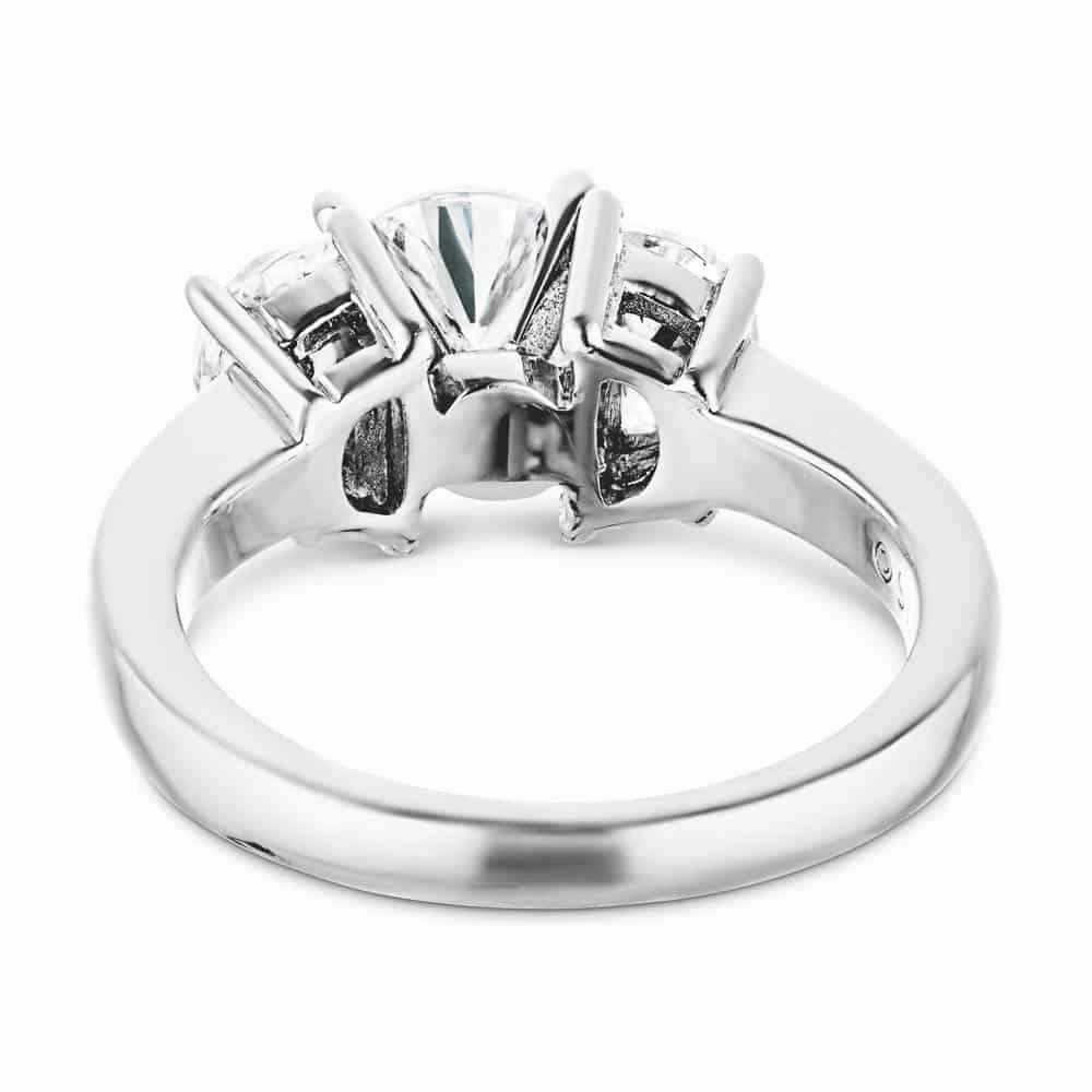 Naomi Round Lab Grown Diamond and Half Moon Three Stone Engagement Ring Eternal Craft Sweet Style