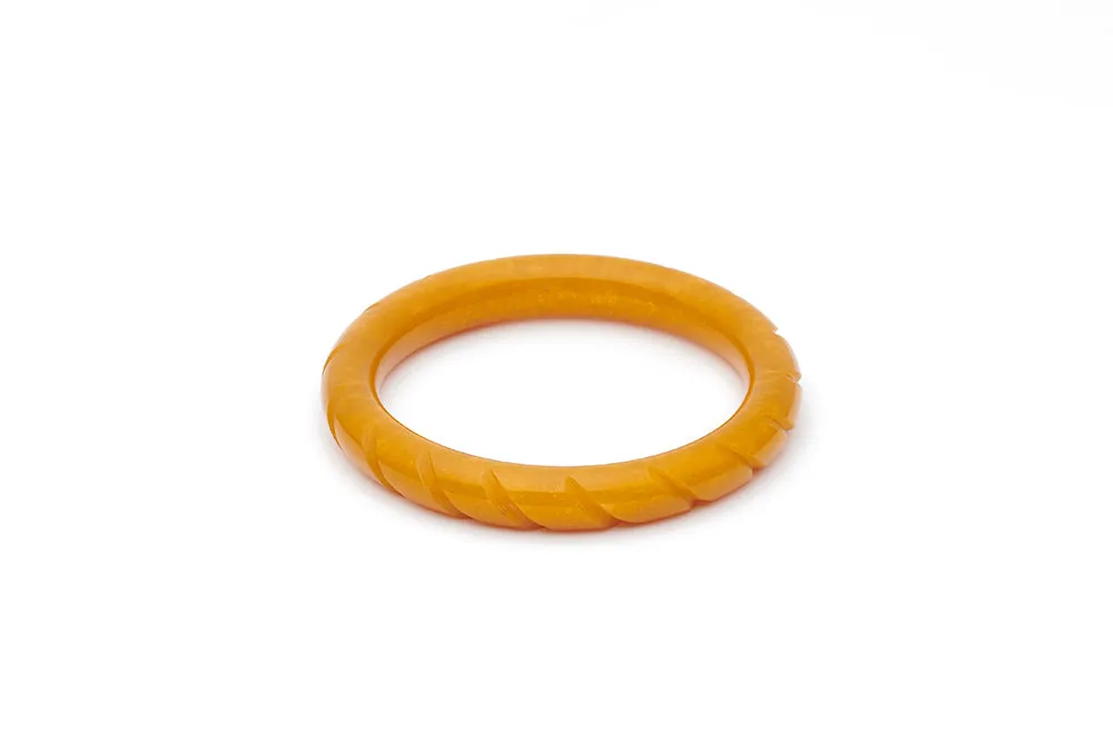 Narrow Golden Mustard Fakelite Maiden Bangle
