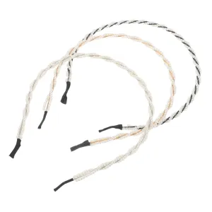 Narrow Metal Headbands Pearls Hand Embroidered Hairpin Versatile Headbands for Women's Hair