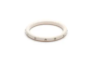 Narrow White Diamante Duchess Bangle