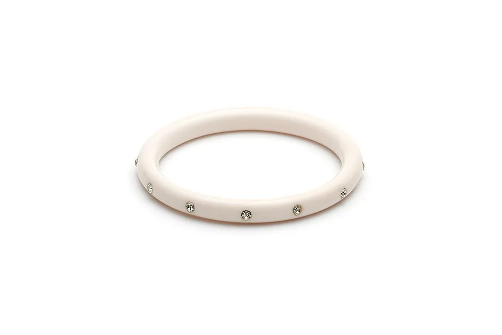 Narrow White Diamante Duchess Bangle