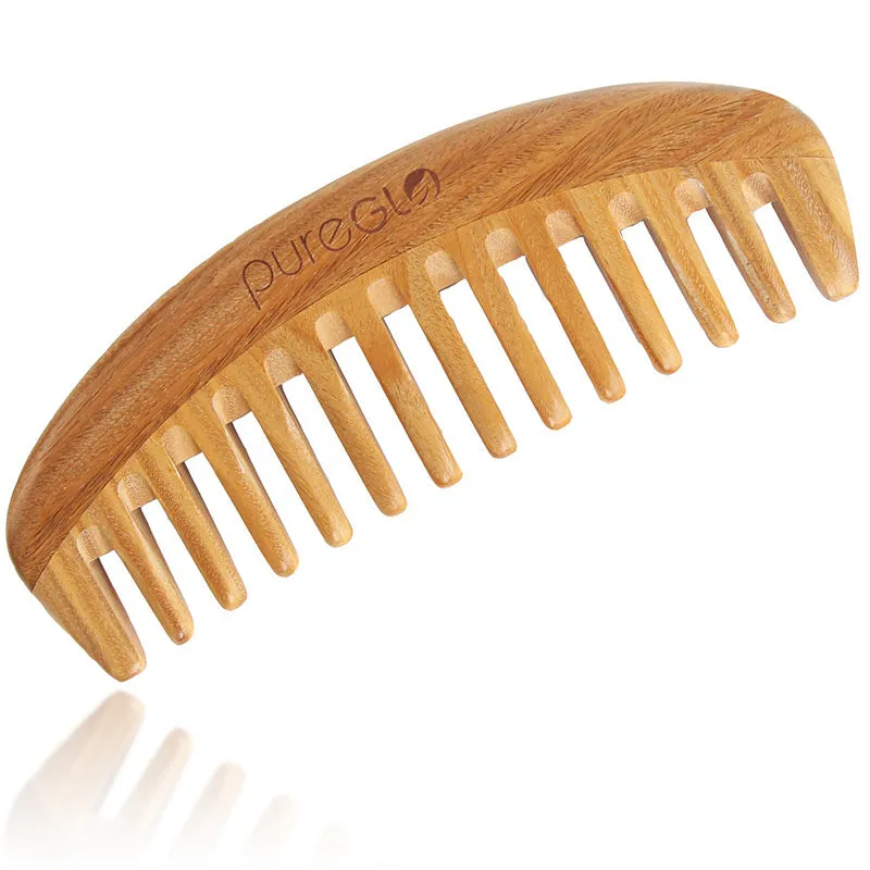 Natural Green Sandalwood Wooden Wide Tooth Hair Comb