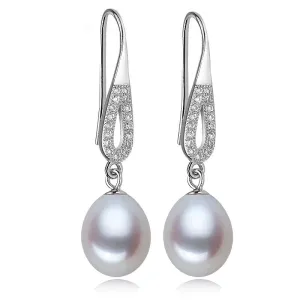 Natural pearl earrings for women,freshwater wedding pearl earrings 925 sterling silver earrings jewelry girl birthday gift