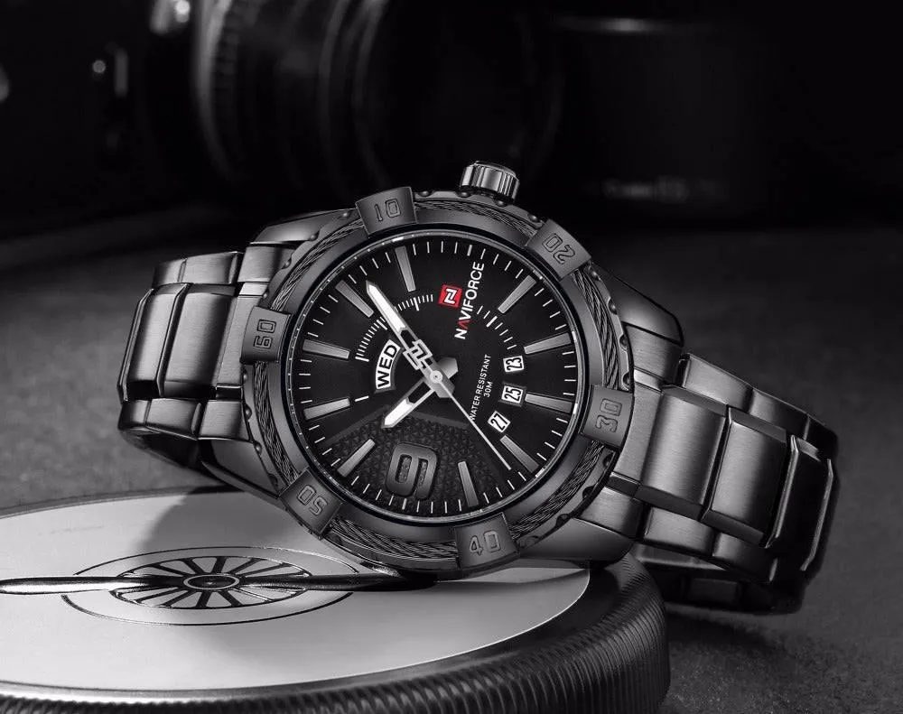 Naviforce Quartz Luxury Steel Watch For Men 9117