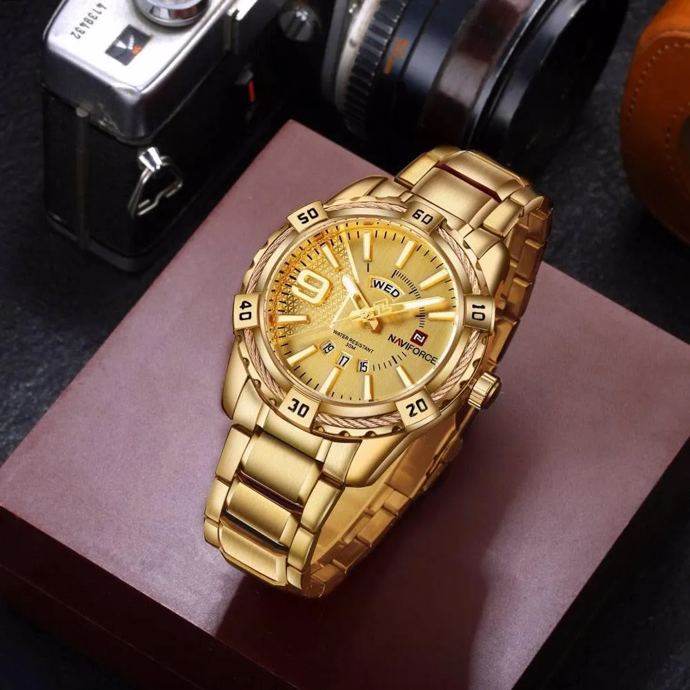 Naviforce Quartz Luxury Steel Watch For Men 9117