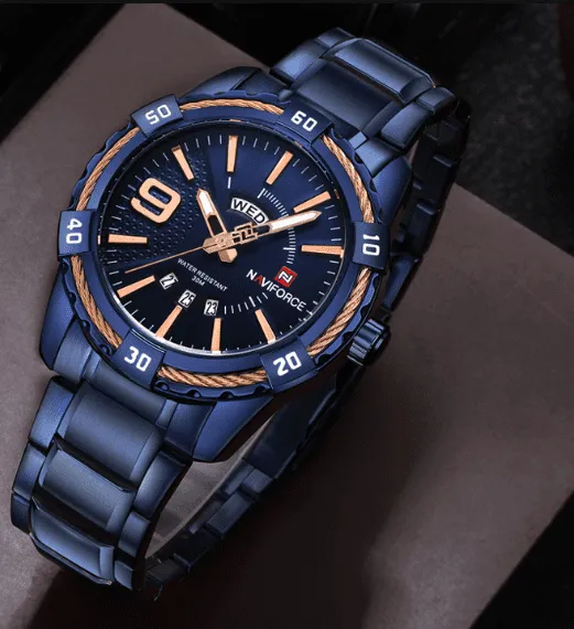 Naviforce Quartz Luxury Steel Watch For Men 9117